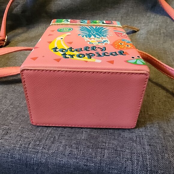 Lily Bloom Juice Box Totally Tropical Pink Mini Crossbody Purse - Picture 8 of 12